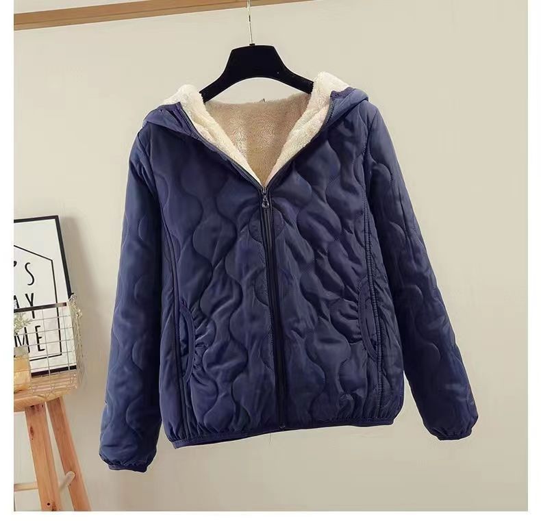 Damen gesteppte Winterjacke mit Kapuze Drune