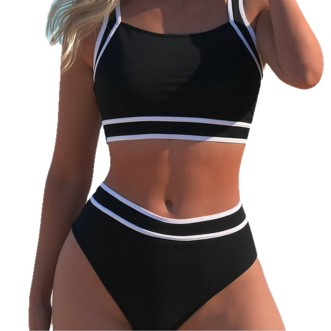 Damen Sportliches Bikini-Set mit modischen Kontraststreifen Drune
