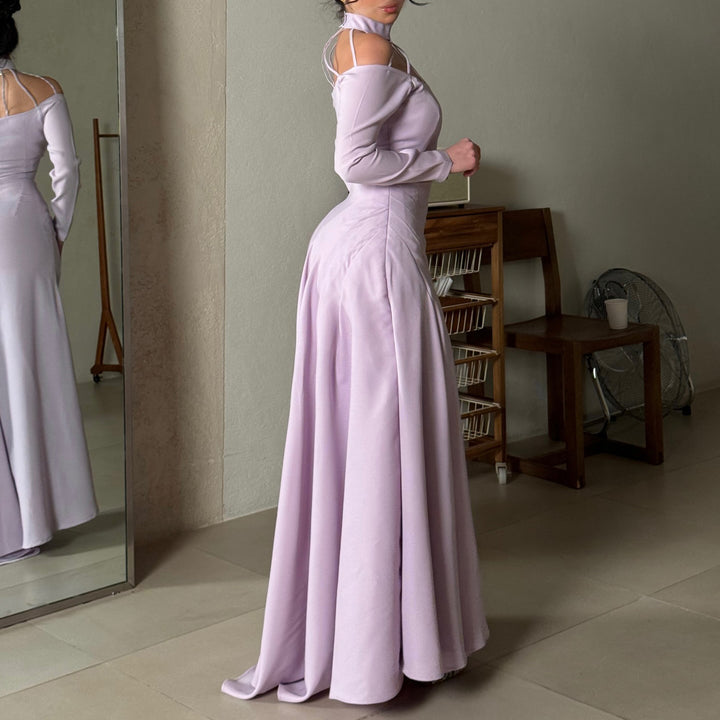 Damen elegantes Abendkleid mit strategischen Cut-Outs und fließendem Rock Drune