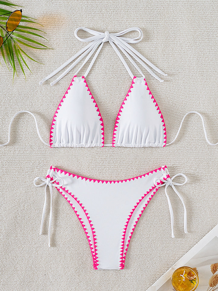 Damen Triangel-Bikini mit verspielten Kontrastnähten Drune