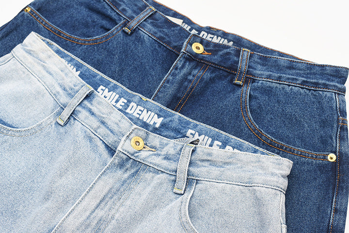 Damen High-Waisted Jeans im Vintage-Stil mit geradem Bein und praktischem Taschendesign Drune