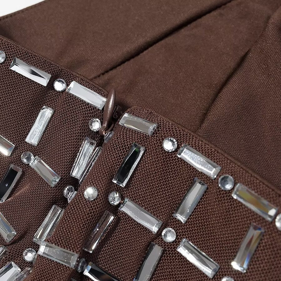 Damen Oberteil und Rock Set mit modernem Gitterdesign Drune