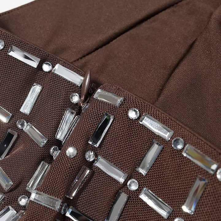 Damen Oberteil und Rock Set mit modernem Gitterdesign Drune