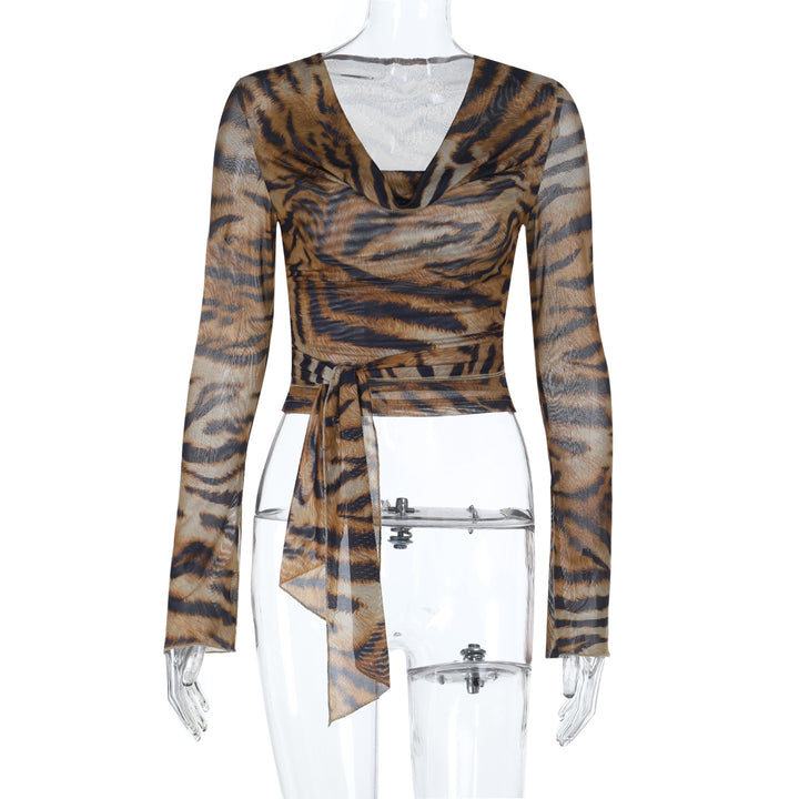 Damen Wickeloberteil mit tiefem V-Ausschnitt und eleganten Rüschendetails Drune
