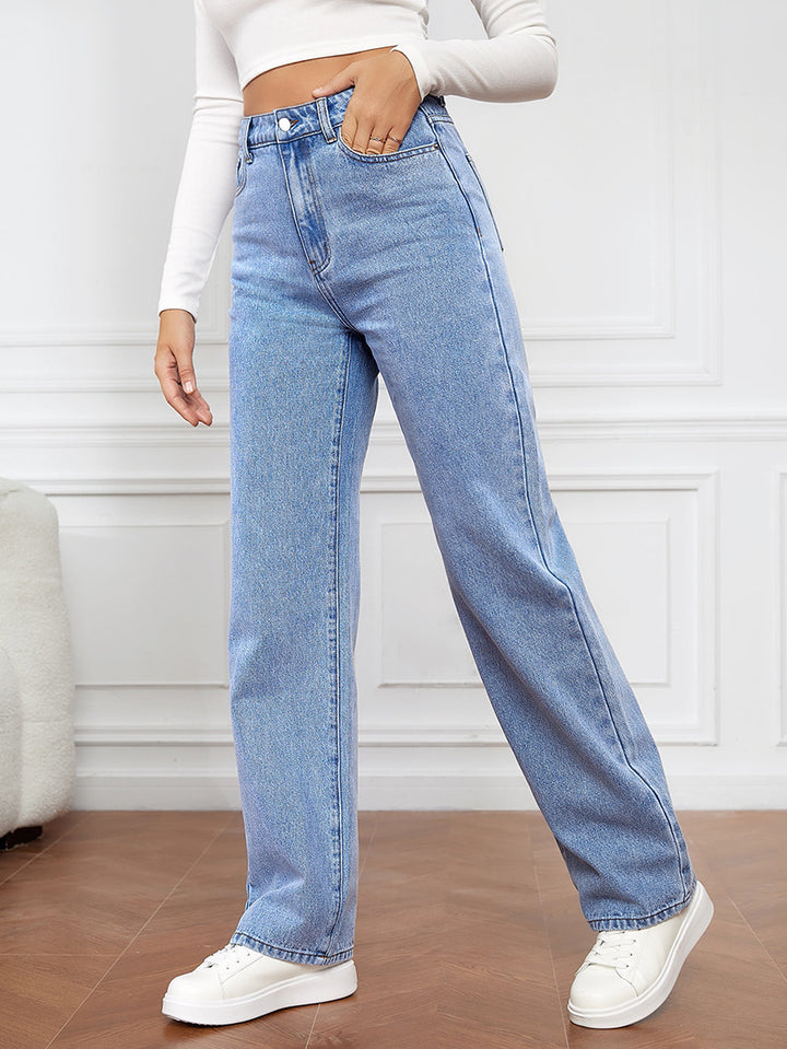 Damen Weitgeschnittene Hochbundjeans Drune