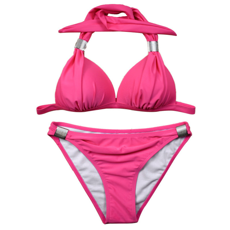 Damen Triangel-Bikini mit verstellbaren Trägern und schicker Knoten-Detail Drune