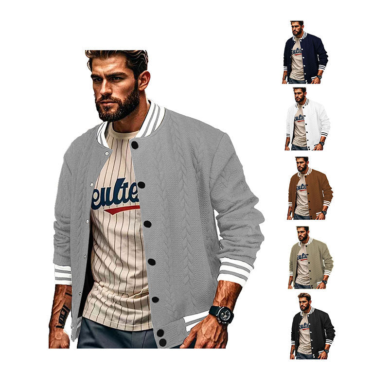 Herren Sportswear-Bomberjacke mit strukturiertem Design und Kontraststreifen Drune
