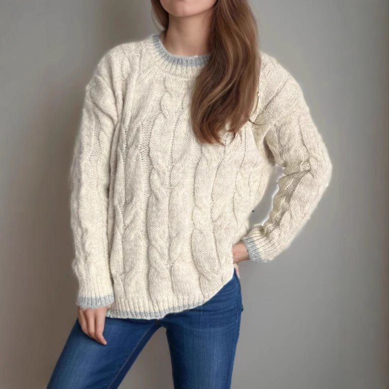 Damen Grobstrickpullover mit Struktur und lässigem Design Drune