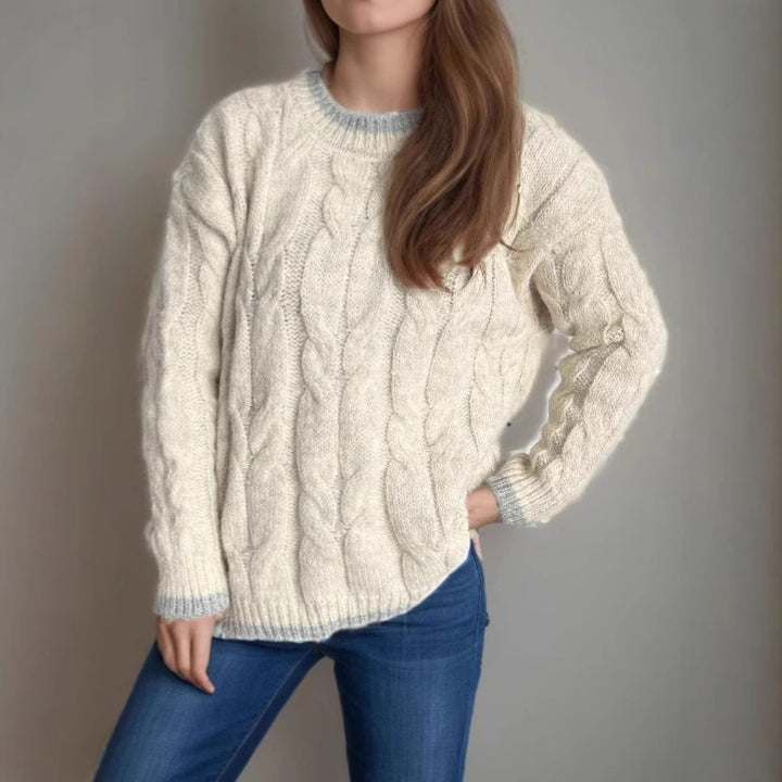 Damen Grobstrickpullover mit Struktur und lässigem Design Drune