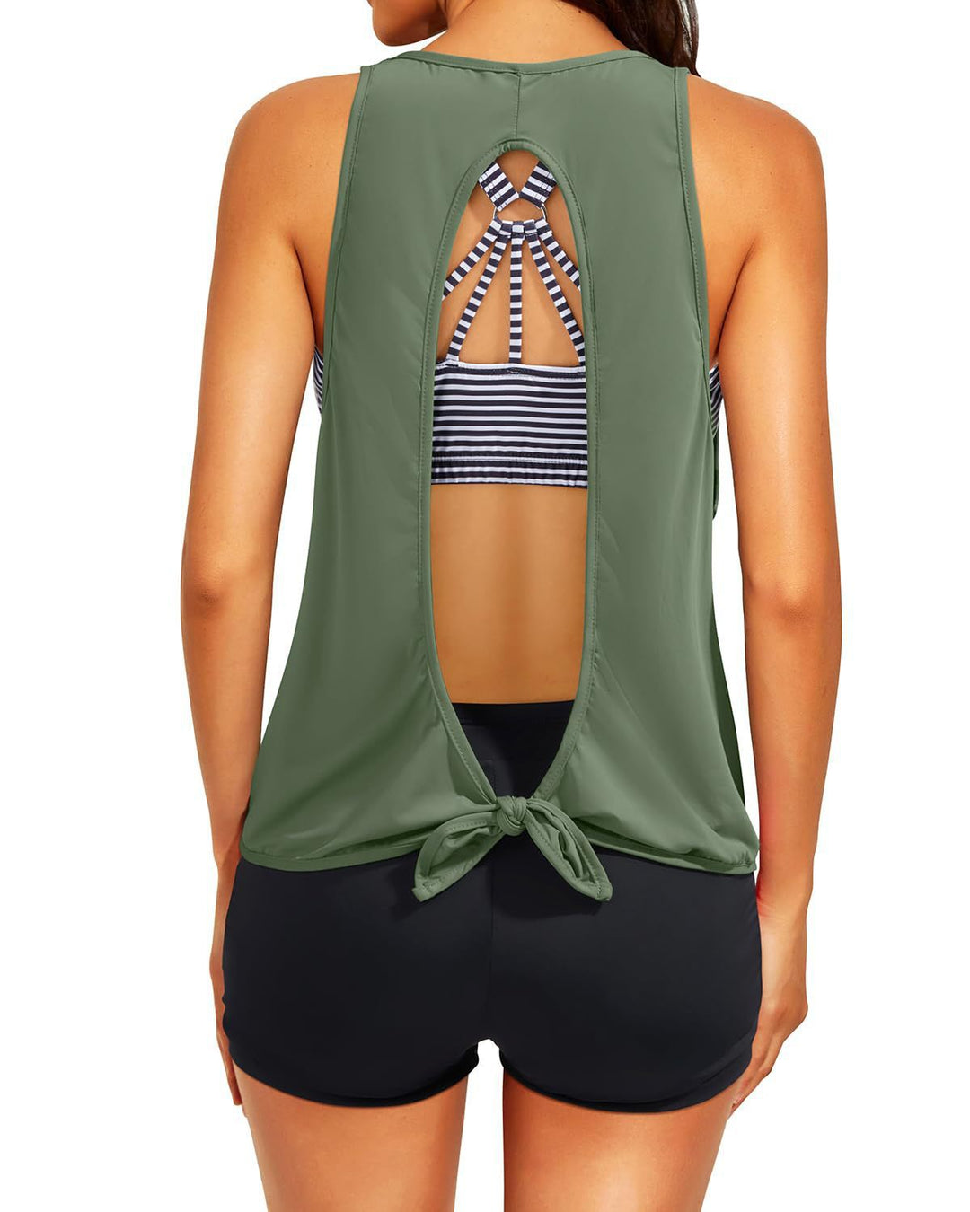 Damen Sportliches Tankini-Oberteil mit elegantem Rückenausschnitt Drune