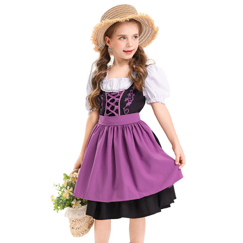 Damen nan traditionelles Kinderdirndl mit geschnürtem Mieder und zweilagiger Schürze Drune