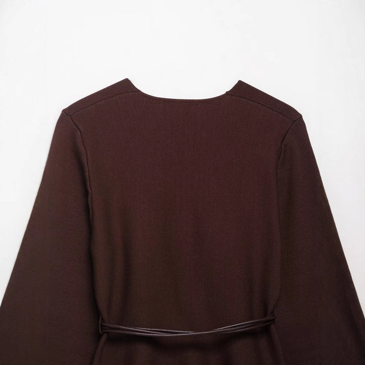 Damen Wickelbluse mit Taillengürtel und lässigem Drapierungsdesign Drune