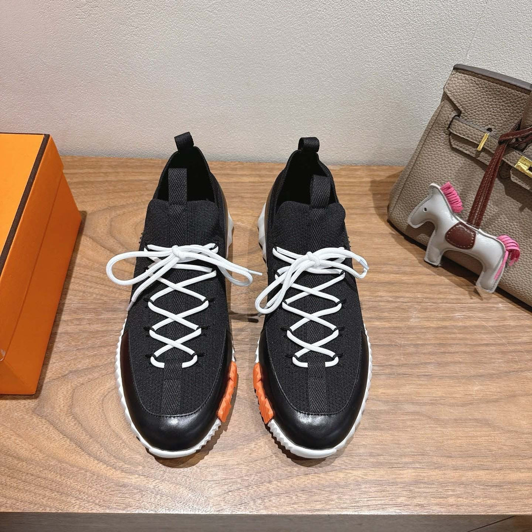 Damen Sportliche Sneakers mit elastischer Strickoberfläche und rutschfester Sohle Drune