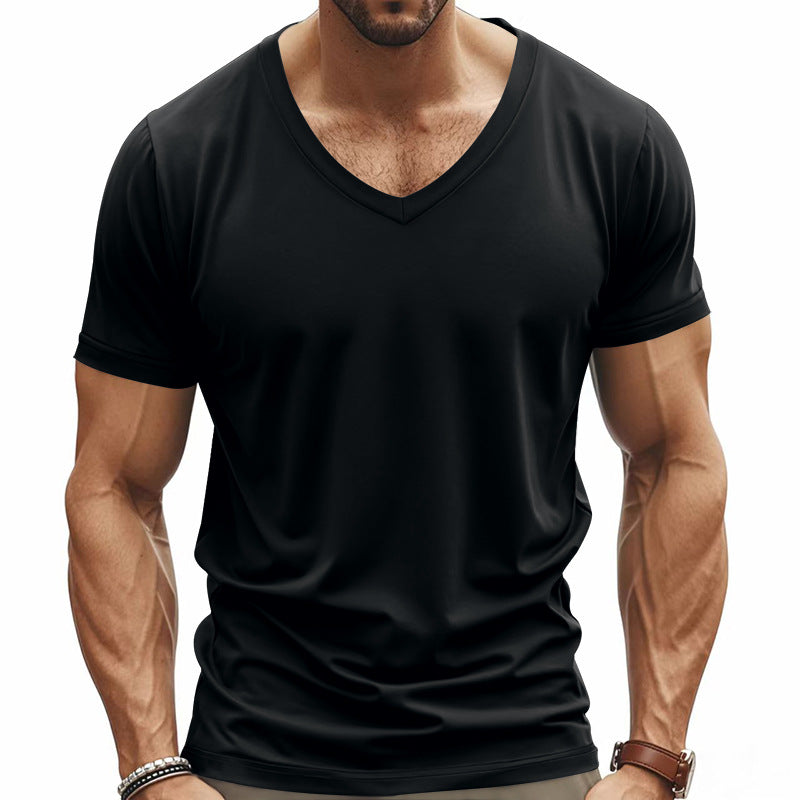 Herren nan V-Ausschnitt Funktionsshirt aus leichtem Interlock mit figurnahem Schnitt Drune