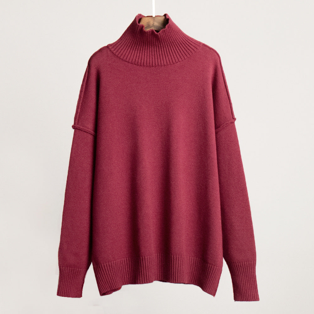Damen Grobstrickpullover mit hohem Rollkragen und lässigem Schnitt Drune