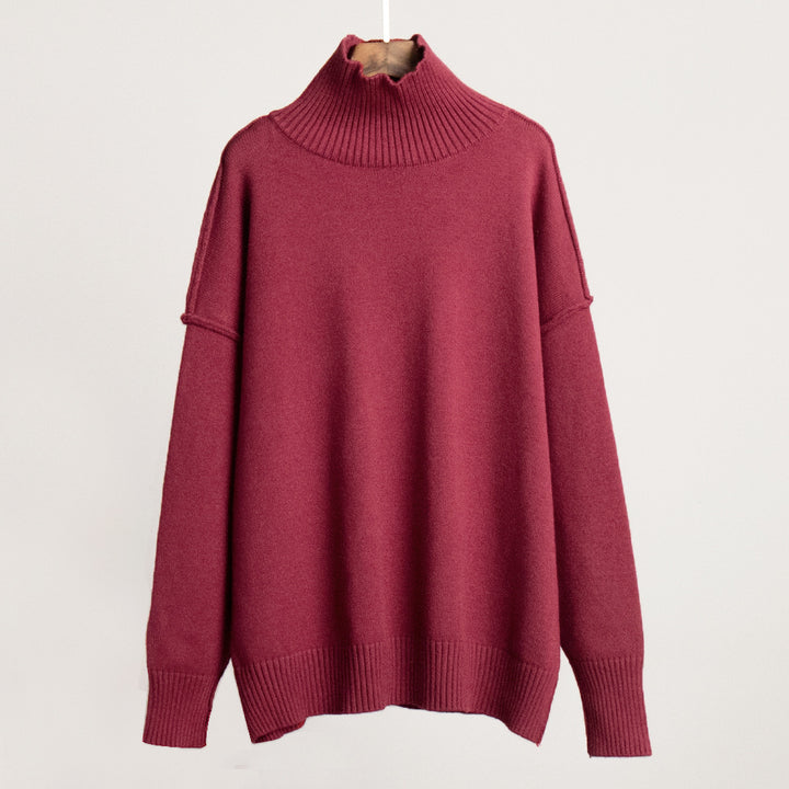 Damen Grobstrickpullover mit hohem Rollkragen und lässigem Schnitt Drune