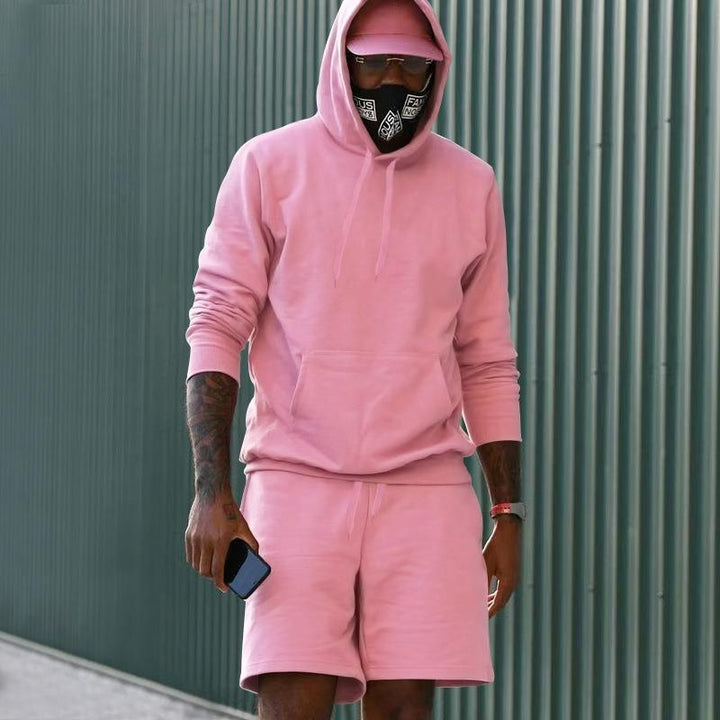 Herren sportliches Hoodie- und Shorts-Set aus hochwertigem Sweatmaterial Drune