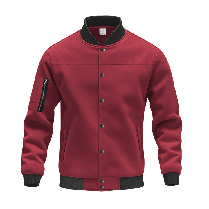 Herren modische Collegejacke mit praktischen Reißverschlusstaschen und elastischen Bündchen Drune