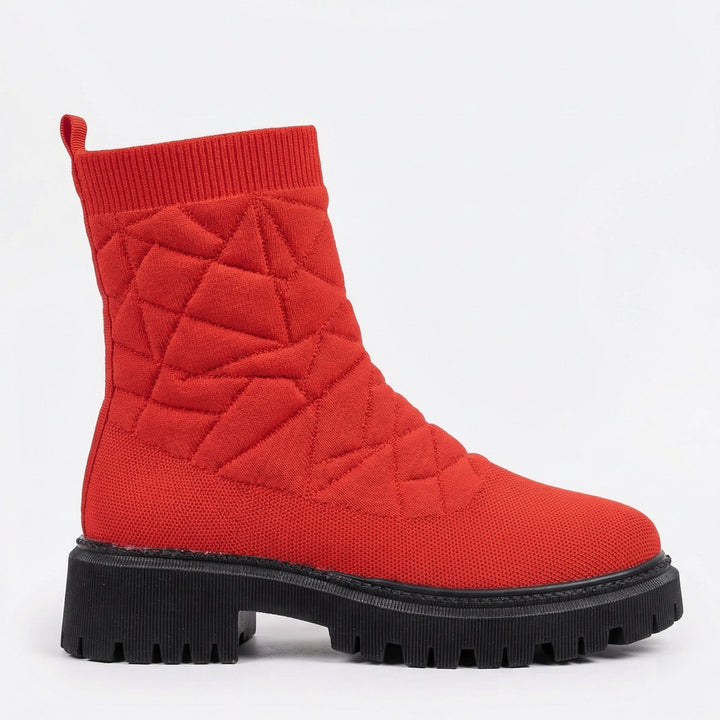 Damen Modische Stiefel mit strukturiertem Obermaterial und rutschfester Profilsohle Drune