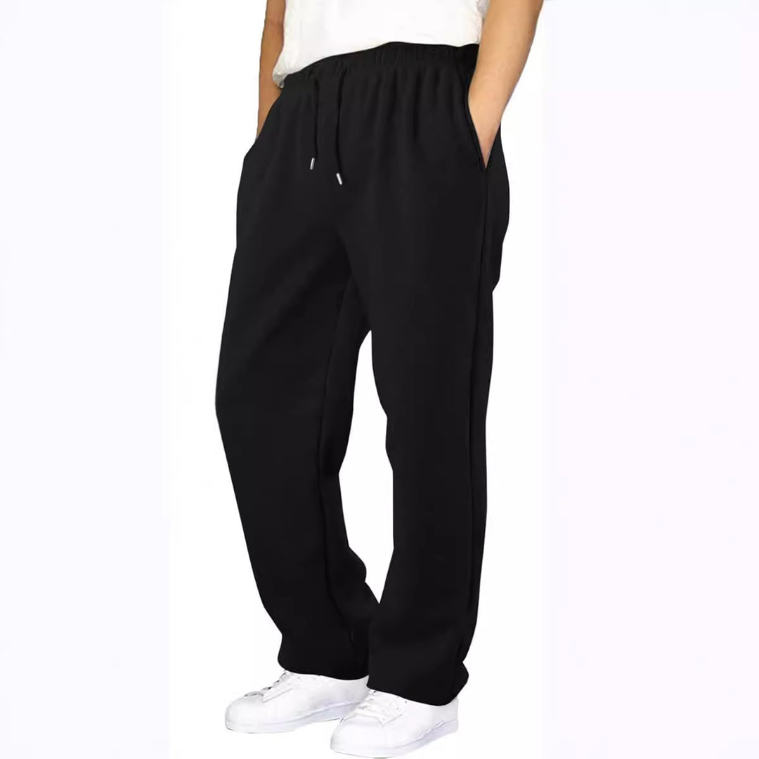 Herren nan Relaxed-Fit Sweatpants mit geradem Bein Fleece-Innenfutter und elastischem Kordelbund Drune