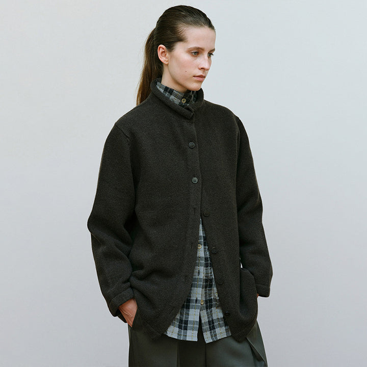 Damen Wärmende Wolljacke mit Stehkragen Drune