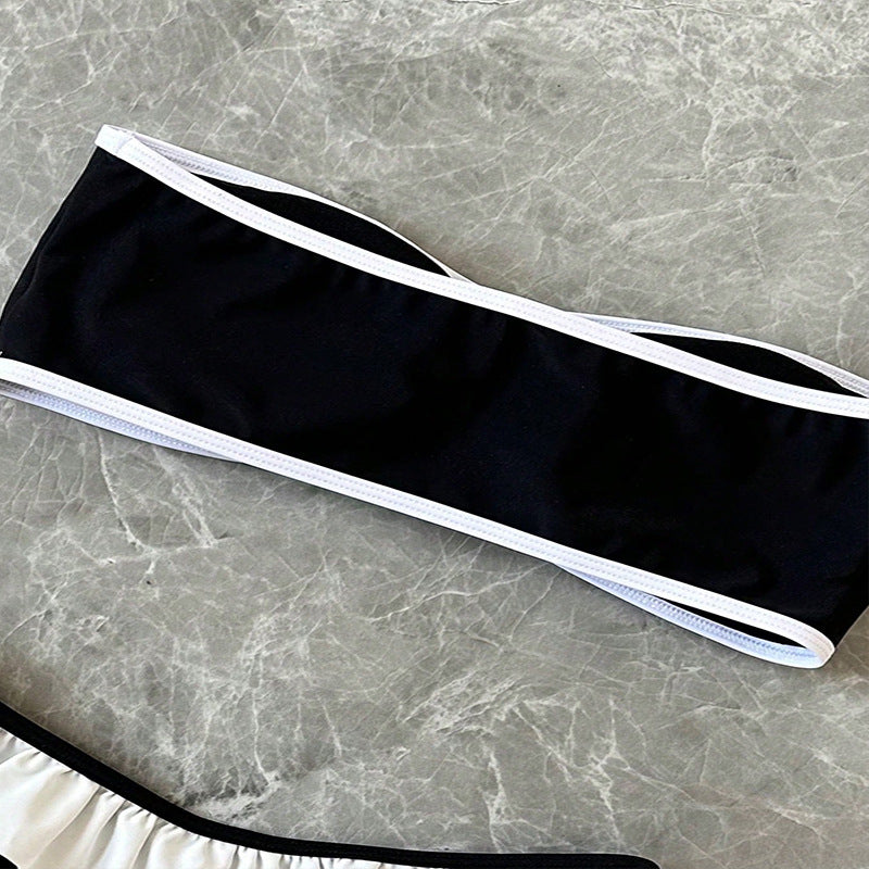 Damen Bandeau-Bikini mit Rüschensaum Drune