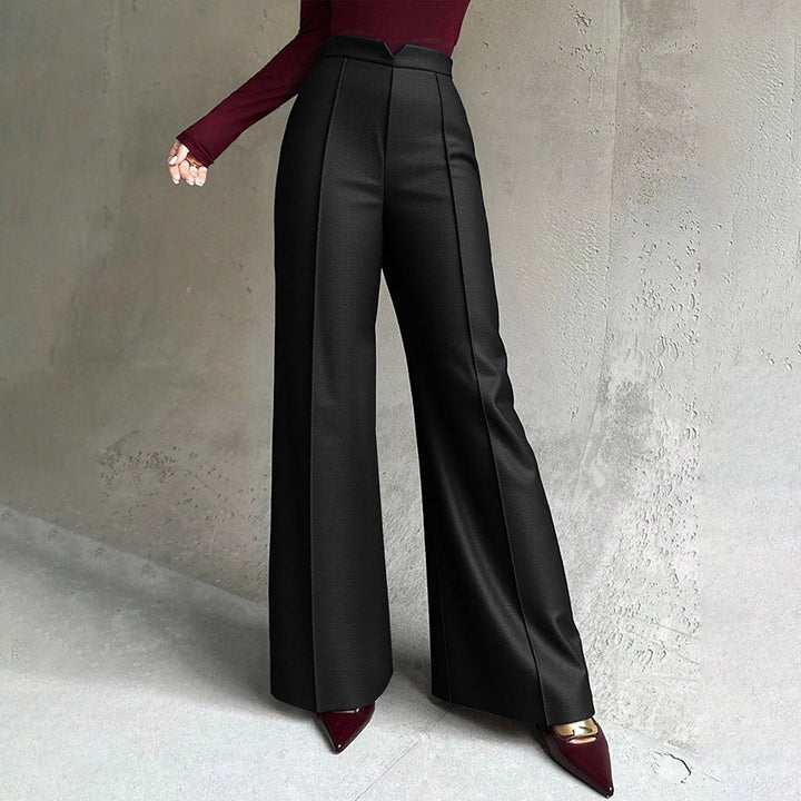 Damen Hochtaillierte Palazzo-Hose mit eleganten Falten Drune