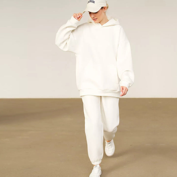 Damen entspannter Kapuzenpullover und Jogginghosen-Set Drune