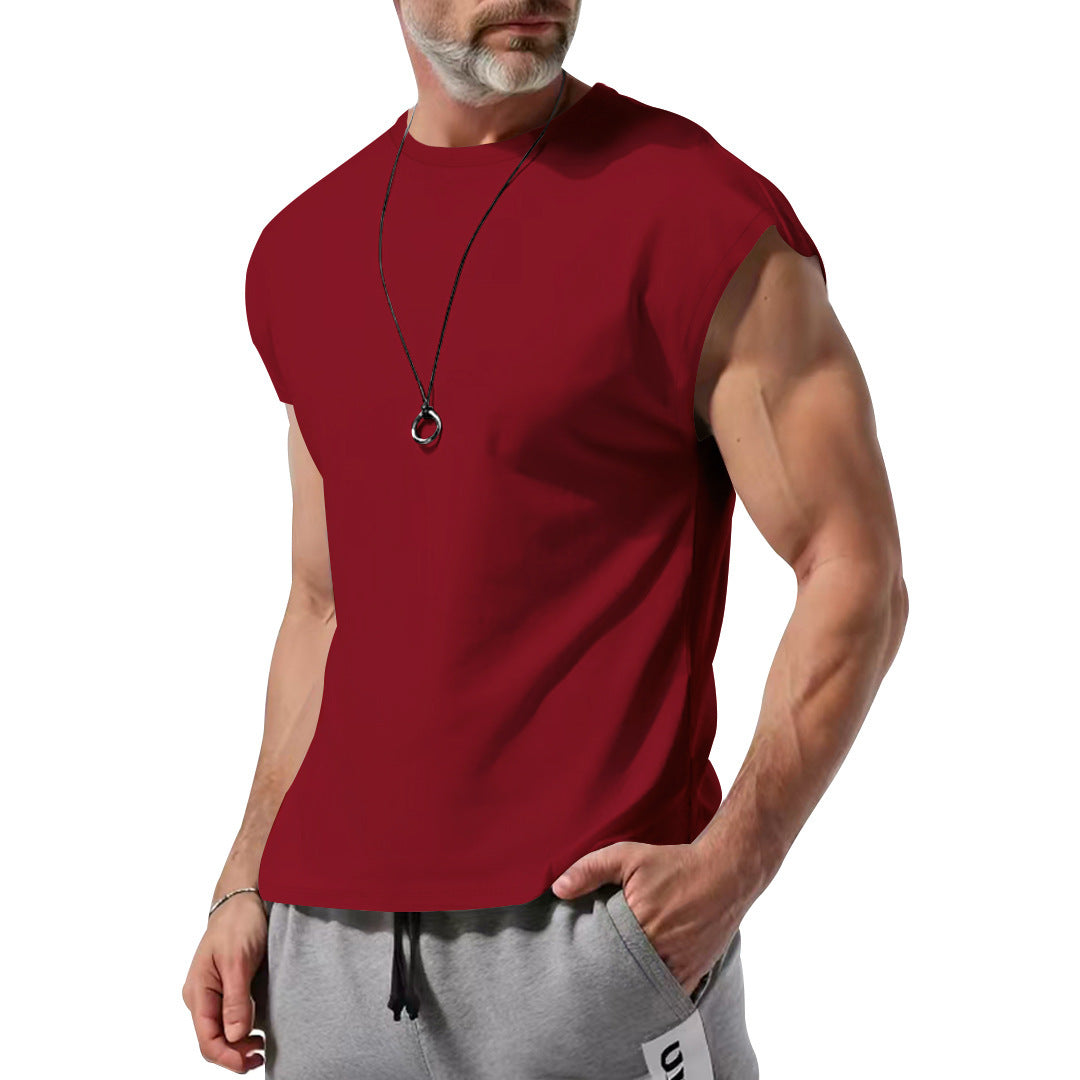 Herren nan athletisches abgeschnittenes Tanktop mit breiten Armöffnungen und Rundhalsausschnitt Drune
