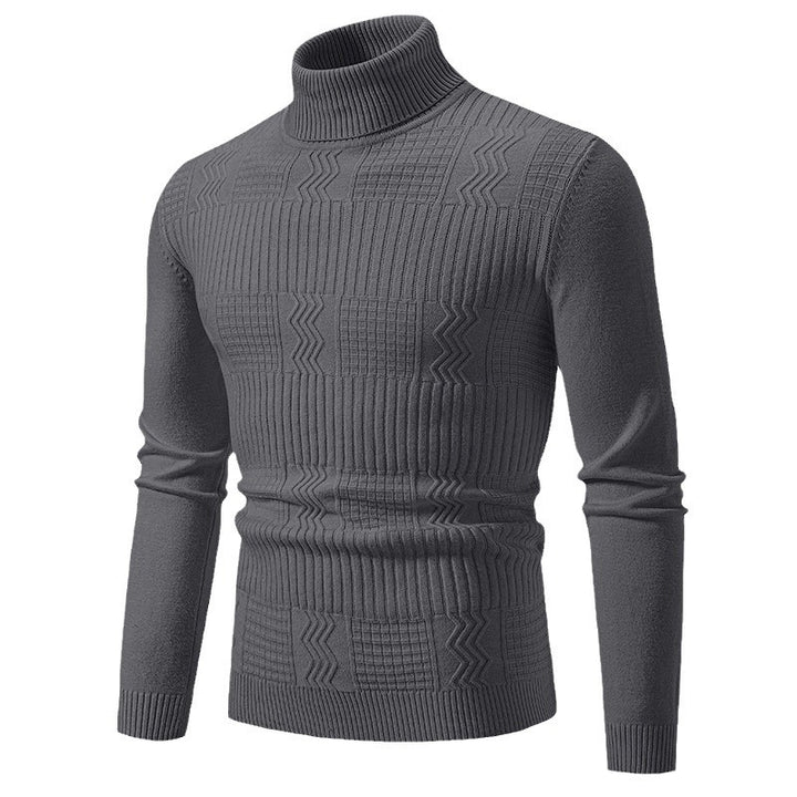 Herren nan strukturierter Rollkragenpullover aus feinem Strickmix mit körpernaher Passform Drune