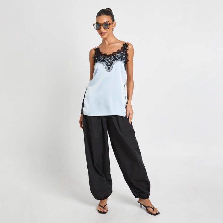 Damen Satin Cami mit Spitzenakzenten Drune
