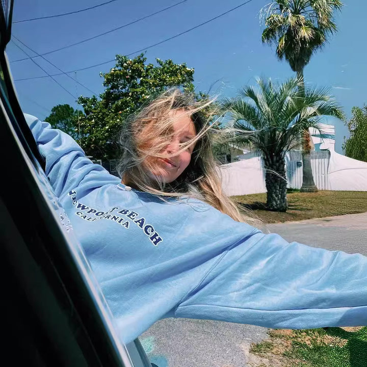 Damen lässiger Sweatshirt mit nostalgischem Schriftzug Drune