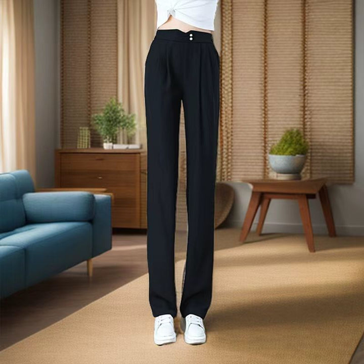 Damen Fließende Hochbundhose mit eleganten Falten Drune