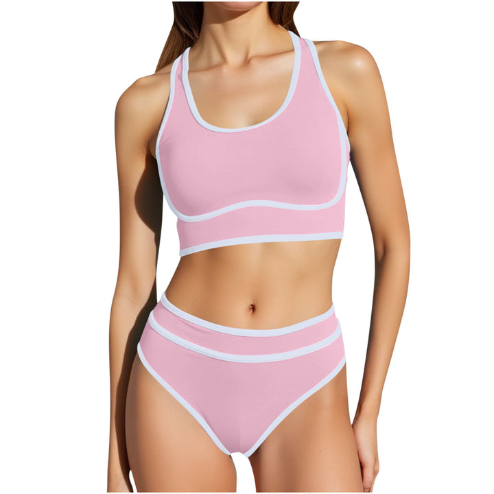 Damen Sportliches Bikini-Set mit hoch taillierter Hose Drune