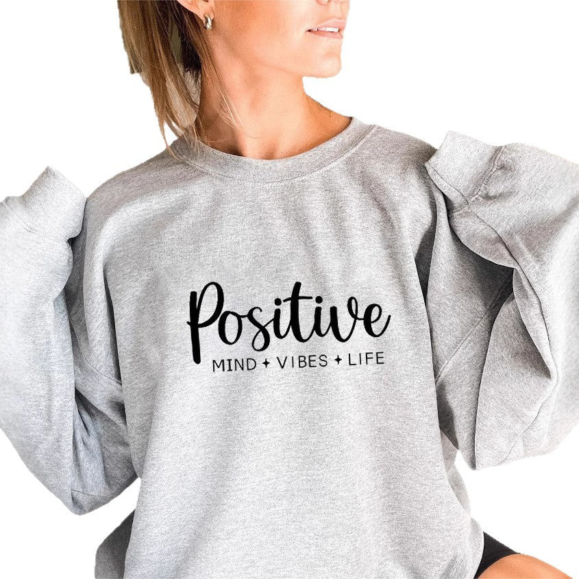 Damen Sweatshirt mit voluminösen Ärmeln und inspirierendem Aufdruck Drune