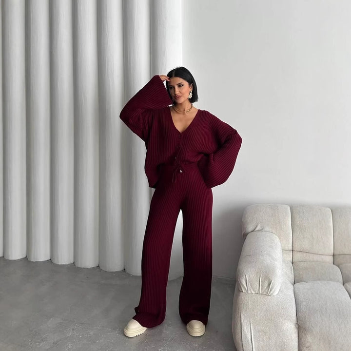 Damen Strickpullover mit weit geschnittenen Ärmeln Drune