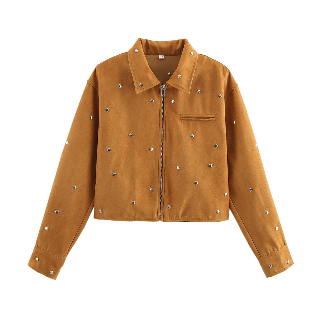 Damen modische Oversized-Jacke mit dekorativen Nieten Drune