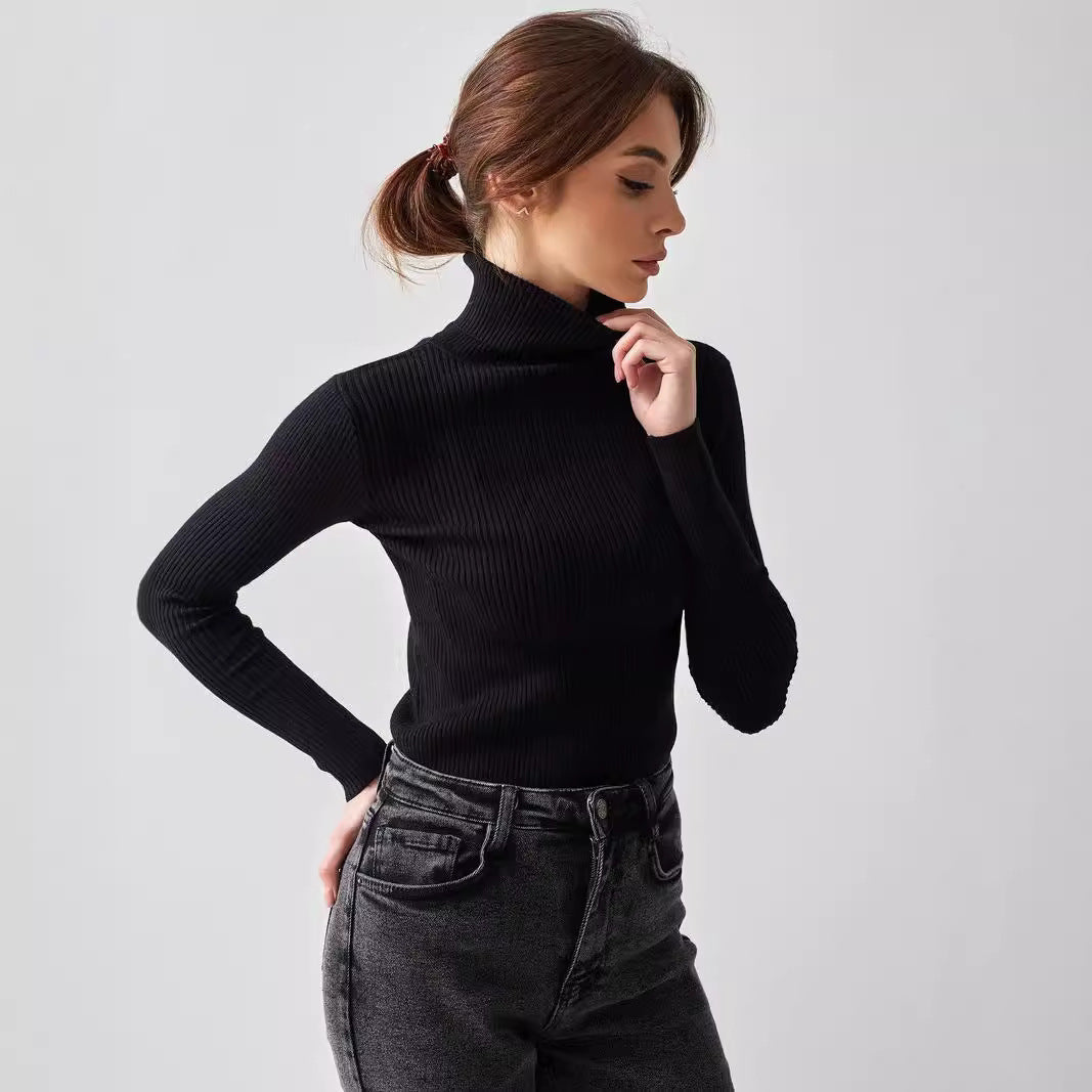 Damen Rollkragenpullover mit geripptem Design und lässigem Schnitt Drune