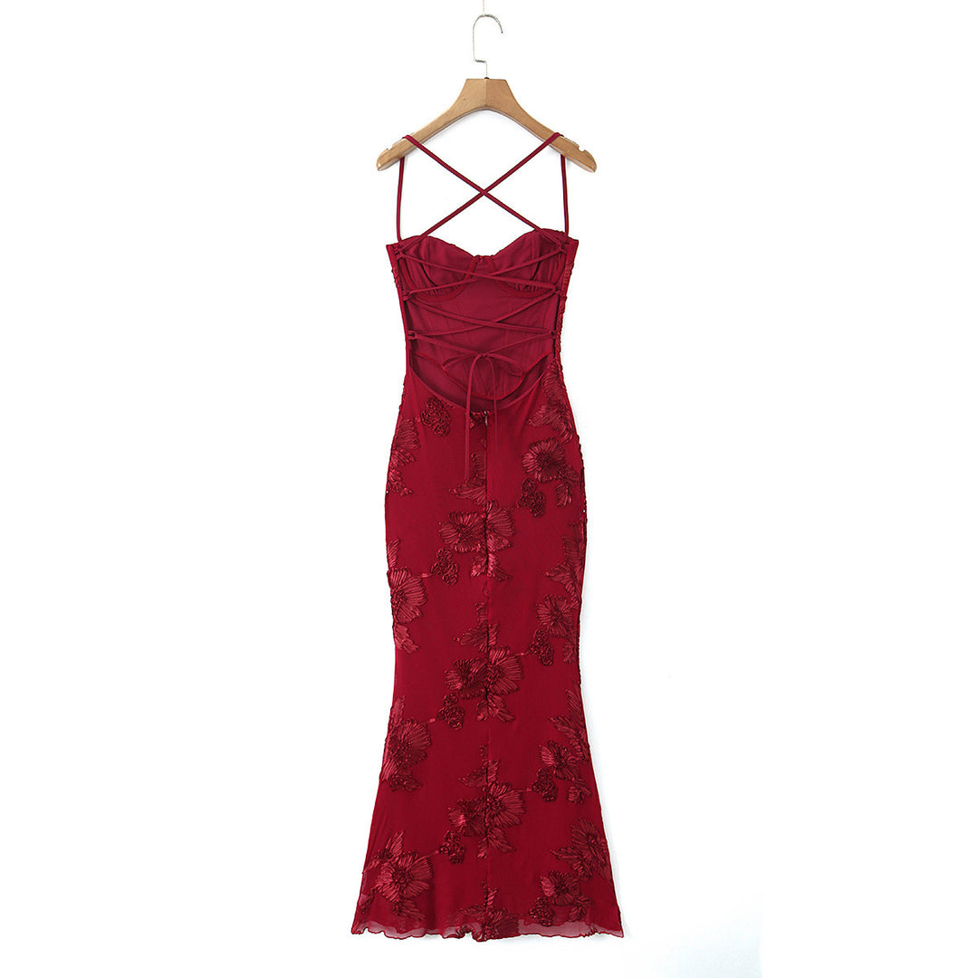 Damen Bodycon Kleid mit floralem Spitzenbesatz Drune