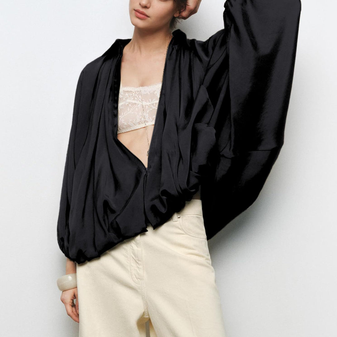 Damen leichte Oversized Seidenjacke Drune