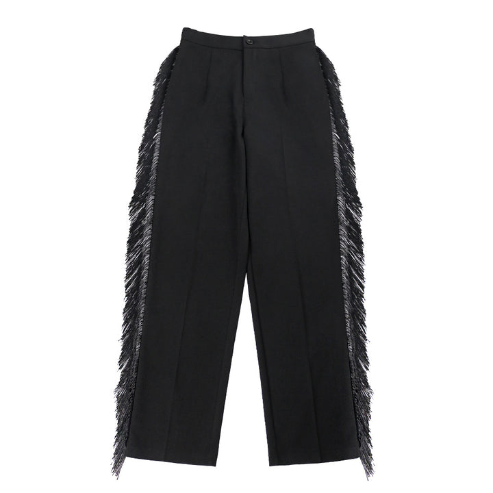 Damen elegante Hose mit fransigen Details Drune