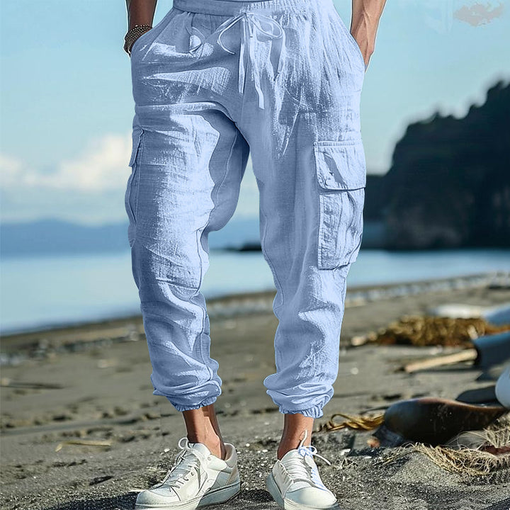 Herren nan lässige Cargo-Jogginghose mit elastischem Bund und großzügigen Seitentaschen Drune