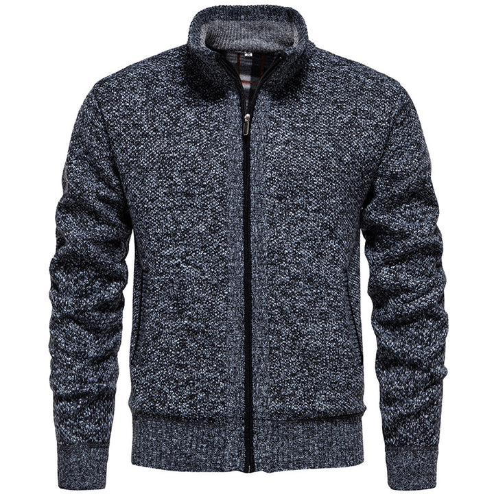 Herren Strickjacke mit hohem Kragen und praktischem Reißverschluss Drune