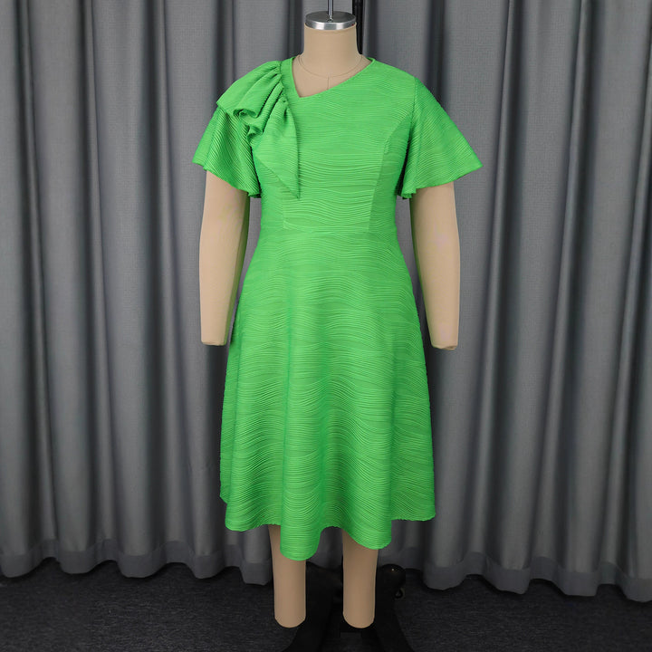 Damen elegantes Midikleid mit Rüschen-Details Drune