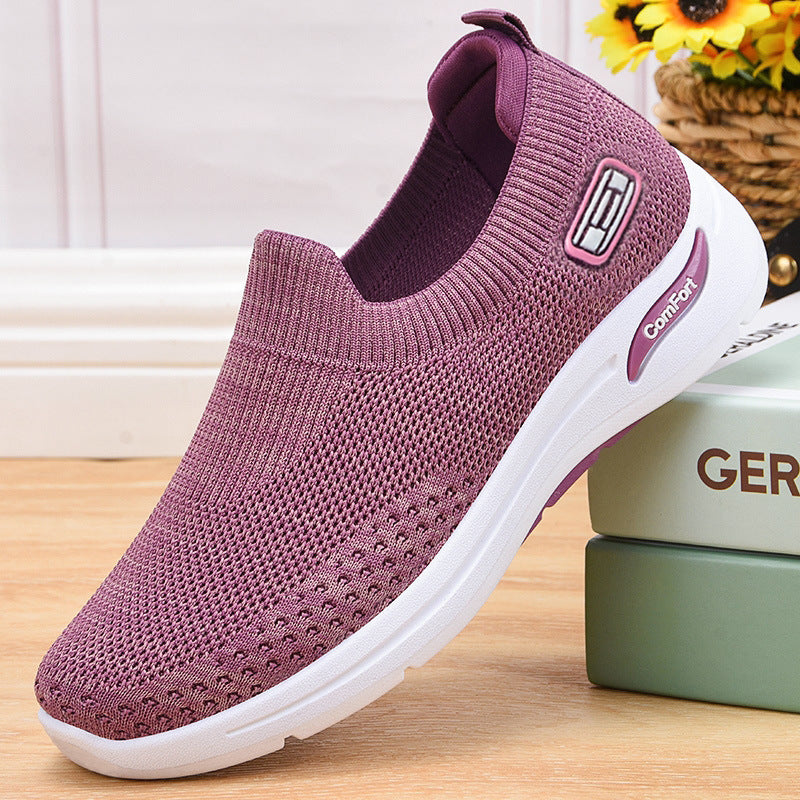 Damen nan nahtloser Strick-Slipper mit elastischem Einstieg und stoßdämpfender Komfortsohle Drune