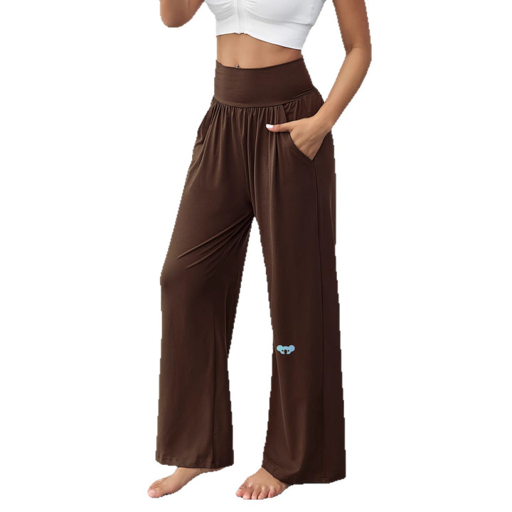 Damen gemütliche Freizeithose mit elastischem Bund und Seitentaschen Drune