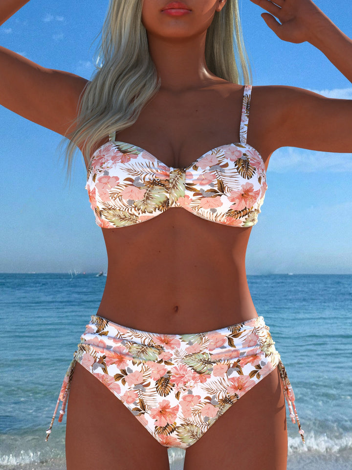 Damen Einteiler Badeanzug mit elegantem floralem Design und figurformendem Schnitt Drune
