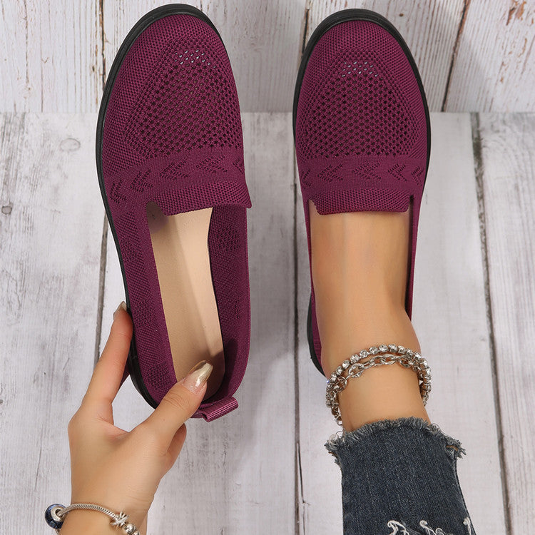 Damen luftige Slip-On Sneakers mit atmungsaktivem Netzmaterial Drune