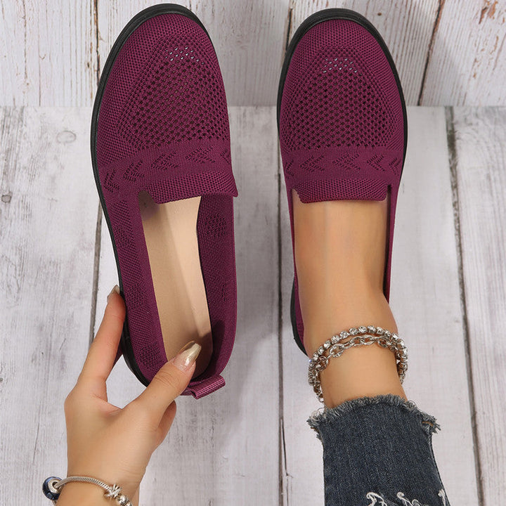 Damen luftige Slip-On Sneakers mit atmungsaktivem Netzmaterial Drune