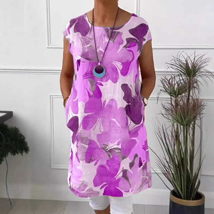 Damen Leichtes Strandkleid mit floralem Muster und Taschen Drune